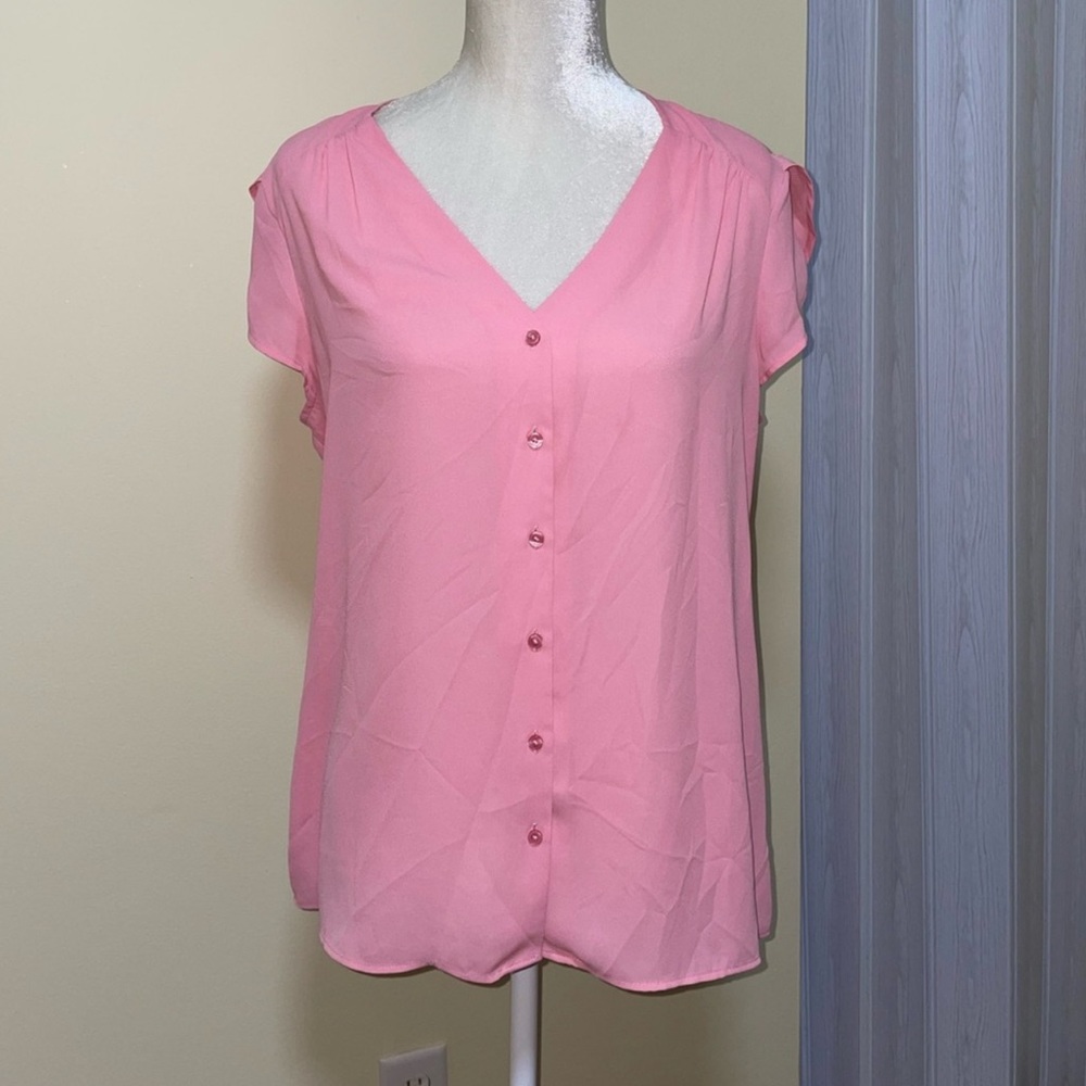 Pink Button-Up Blouse